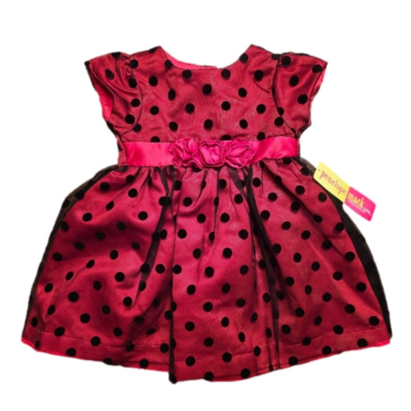 PENELOPE MACK red & black dress. Size 12mnths. NWT! - Picture 2 of 5